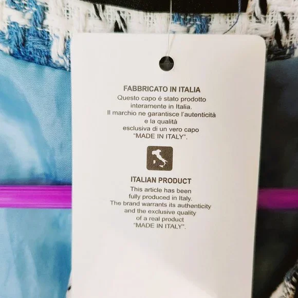 π NEW Collection ITALY Italian Open Blazer Jacket Blue Black White Gold Blue M - Picture 11 of 14